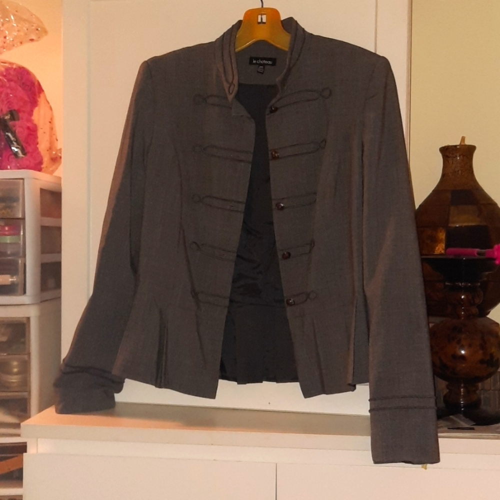 Authentic LE CHATEAU Classy BOY FRIEND MILITARY BLAZER GRAY